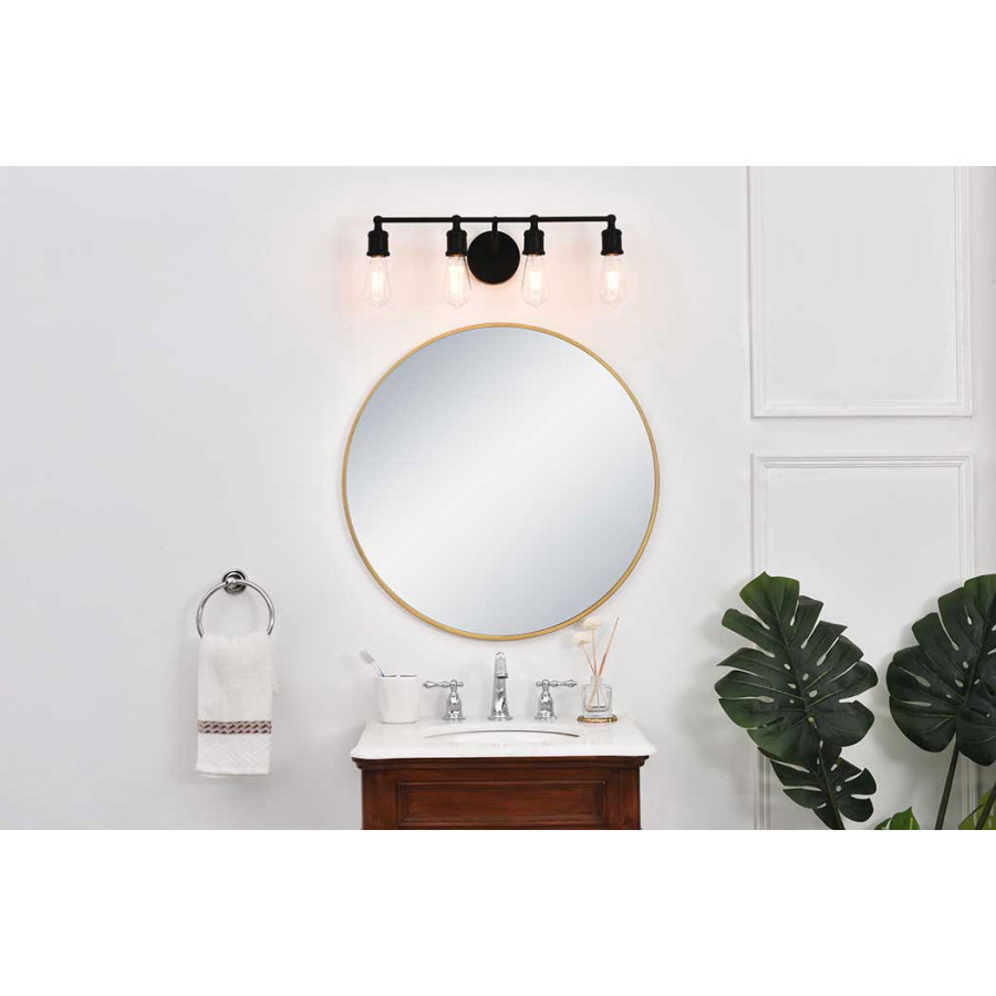 Elegant Serif 5 Lights Wall Sconce - Black, L 22.1" (LD4028W22BK)
