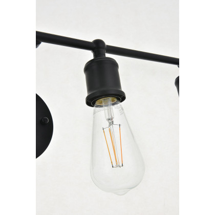 Elegant Serif 5 Lights Wall Sconce - Black, L 22.1" (LD4028W22BK)