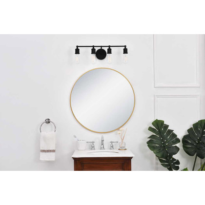 Elegant Serif 5 Lights Wall Sconce - Black, L 22.1" (LD4028W22BK)