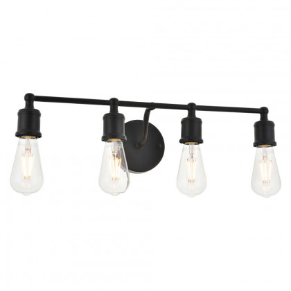 Elegant Serif 5 Lights Wall Sconce - Black, L 22.1" (LD4028W22BK)