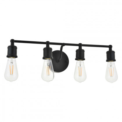 Elegant Serif 5 Lights Wall Sconce - Black, L 22.1" (LD4028W22BK)