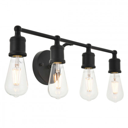 Elegant Serif 5 Lights Wall Sconce - Black, L 22.1" (LD4028W22BK)