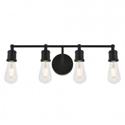 Elegant Serif 5 Lights Wall Sconce - Black, L 22.1" (LD4028W22BK)