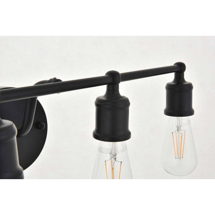 Elegant Serif 5 Lights Wall Sconce - Black, L 22.1" (LD4028W22BK)