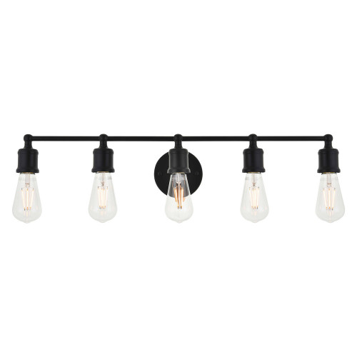 Elegant Serif 5 Lights Wall Sconce - Black, L 28.8" (LD4028W29BK)