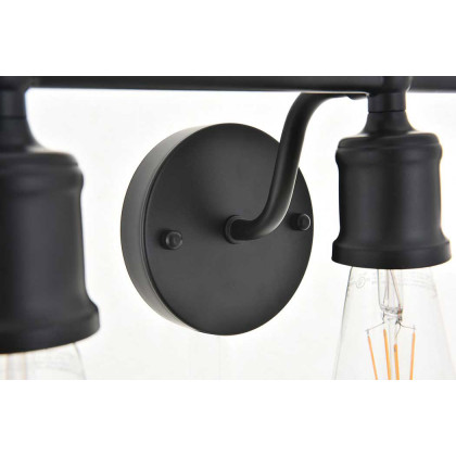 Elegant Serif 5 Lights Wall Sconce - Black, L 28.8" (LD4028W29BK)