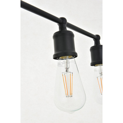Elegant Serif 5 Lights Wall Sconce - Black, L 28.8" (LD4028W29BK)