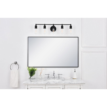 Elegant Serif 5 Lights Wall Sconce - Black, L 28.8" (LD4028W29BK)