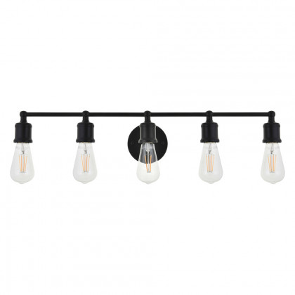 Elegant Serif 5 Lights Wall Sconce - Black, L 28.8" (LD4028W29BK)