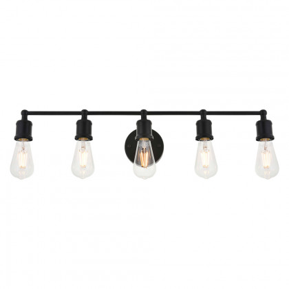 Elegant Serif 5 Lights Wall Sconce - Black, L 28.8" (LD4028W29BK)