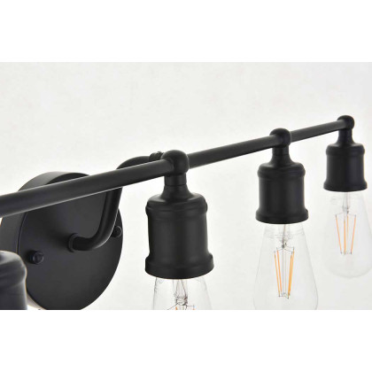 Elegant Serif 5 Lights Wall Sconce - Black, L 28.8" (LD4028W29BK)