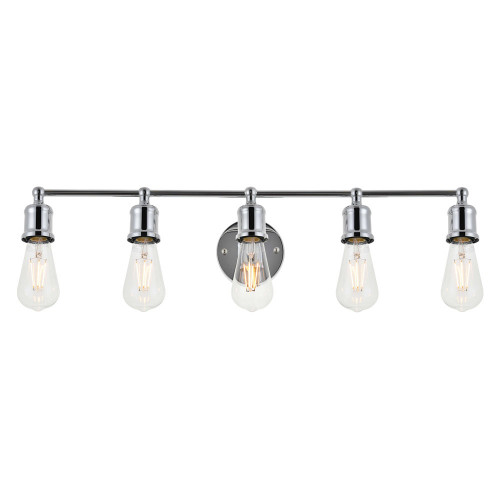 Elegant Serif 5 Lights Wall Sconce - Chrome, L 28.8" (LD4028W29C)