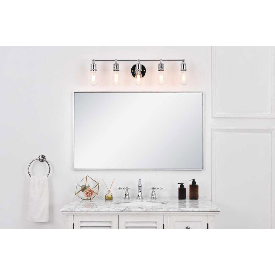 Elegant Serif 5 Lights Wall Sconce - Chrome, L 28.8" (LD4028W29C)