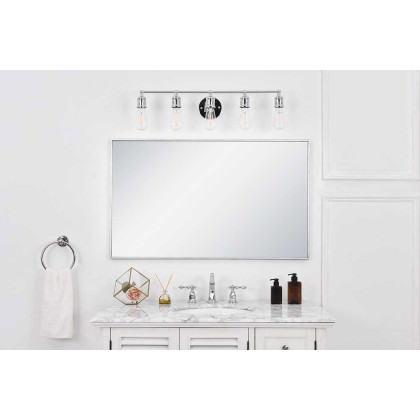Elegant Serif 5 Lights Wall Sconce - Chrome, L 28.8" (LD4028W29C)