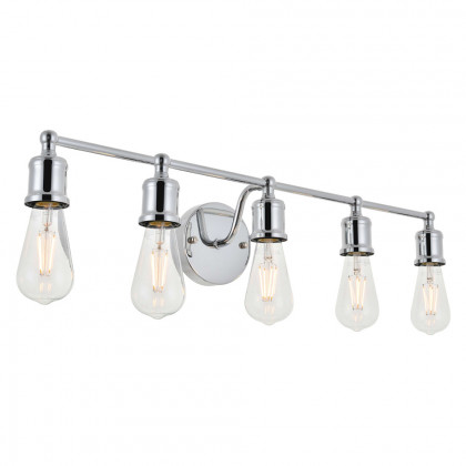 Elegant Serif 5 Lights Wall Sconce - Chrome, L 28.8" (LD4028W29C)