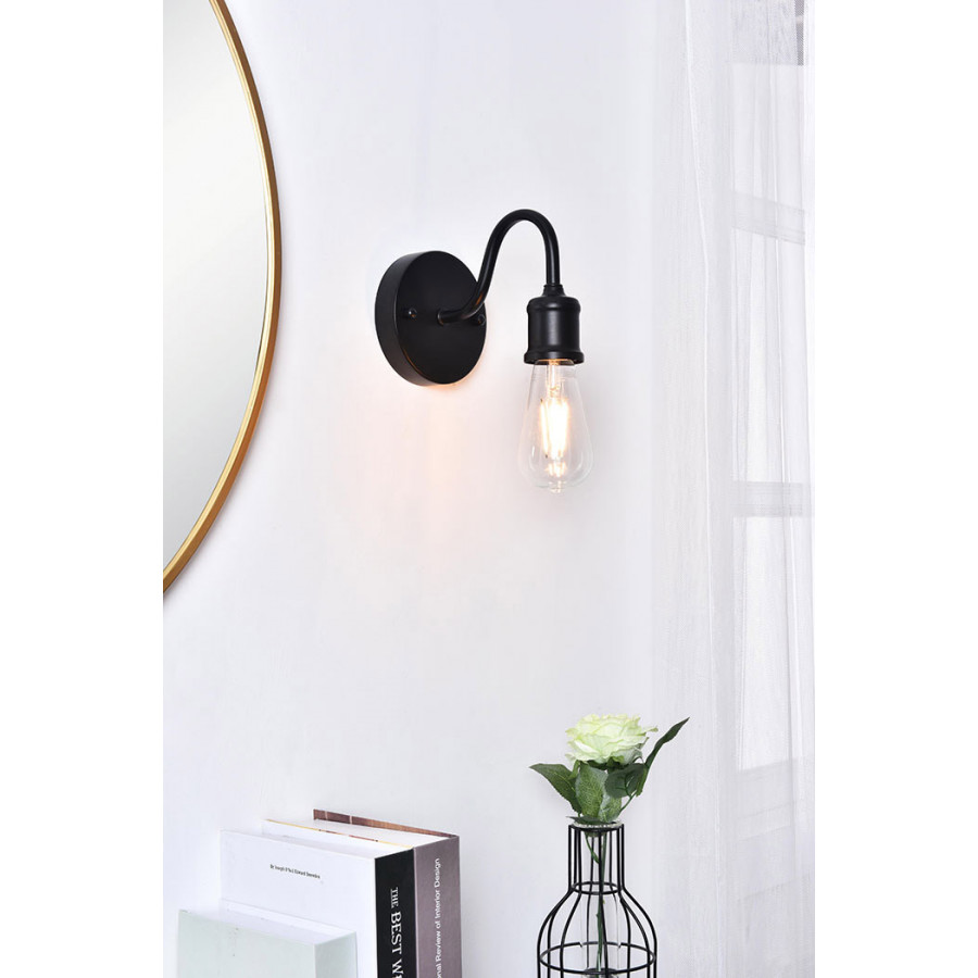 Elegant Serif 5 Lights Wall Sconce - Black, L 4.7" (LD4028W5BK)