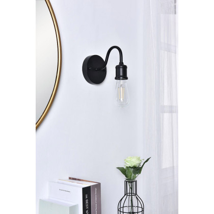 Elegant Serif 5 Lights Wall Sconce - Black, L 4.7" (LD4028W5BK)