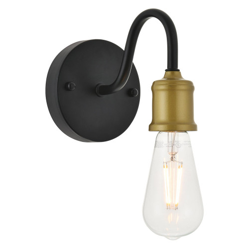 Elegant Serif 5 Lights Wall Sconce - Brass/Black, L 4.7" (LD4028W5BRB)
