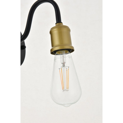 Elegant Serif 5 Lights Wall Sconce - Brass/Black, L 4.7" (LD4028W5BRB)