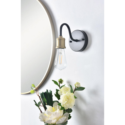 Elegant Serif 5 Lights Wall Sconce - Brass/Black, L 4.7" (LD4028W5BRB)