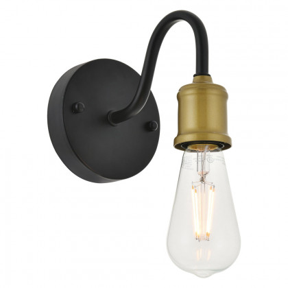 Elegant Serif 5 Lights Wall Sconce - Brass/Black, L 4.7" (LD4028W5BRB)
