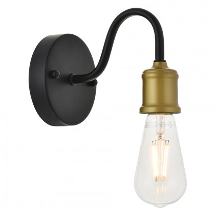 Elegant Serif 5 Lights Wall Sconce - Brass/Black, L 4.7" (LD4028W5BRB)