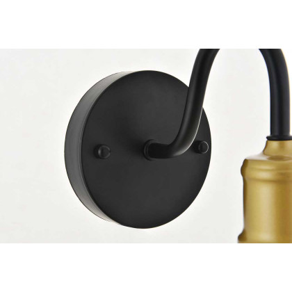 Elegant Serif 5 Lights Wall Sconce - Brass/Black, L 4.7" (LD4028W5BRB)