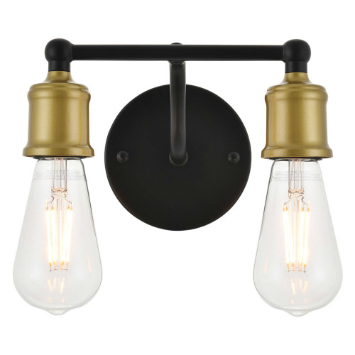 Elegant Serif 5 Lights Wall Sconce - Brass/Black, L 8.7" (LD4028W9BRB)