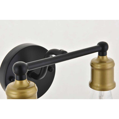 Elegant Serif 5 Lights Wall Sconce - Brass/Black, L 8.7" (LD4028W9BRB)