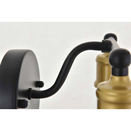 Elegant Serif 5 Lights Wall Sconce - Brass/Black, L 8.7" (LD4028W9BRB)