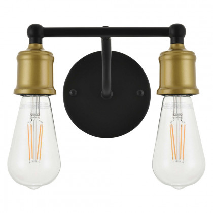 Elegant Serif 5 Lights Wall Sconce - Brass/Black, L 8.7" (LD4028W9BRB)