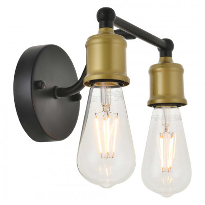 Elegant Serif 5 Lights Wall Sconce - Brass/Black, L 8.7" (LD4028W9BRB)