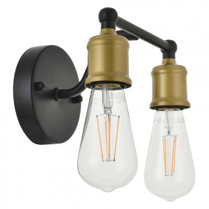 Elegant Serif 5 Lights Wall Sconce - Brass/Black, L 8.7" (LD4028W9BRB)