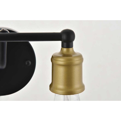 Elegant Serif 5 Lights Wall Sconce - Brass/Black, L 8.7" (LD4028W9BRB)