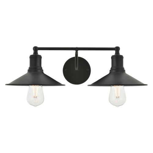 Elegant Etude 2 Lights Wall Sconce - Black, L 20.9" (LD4033W21BK)