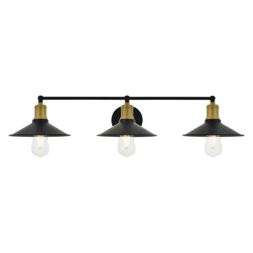 Elegant Etude 2 Lights Wall Sconce - Brass/Black, L 33.1" (LD4033W33BRB)