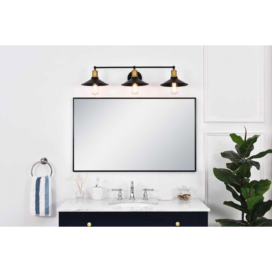 Elegant Etude 2 Lights Wall Sconce - Brass/Black, L 33.1" (LD4033W33BRB)