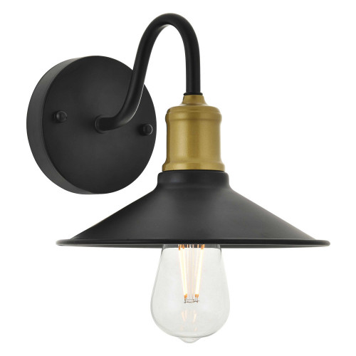 Elegant Etude 2 Lights Wall Sconce - Brass/Black, L 8.7" (LD4033W9BRB)