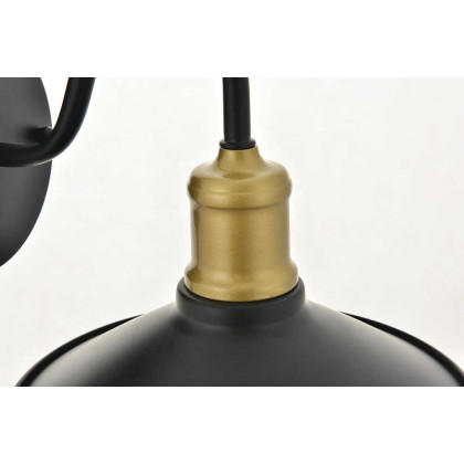 Elegant Etude 2 Lights Wall Sconce - Brass/Black, L 8.7" (LD4033W9BRB)