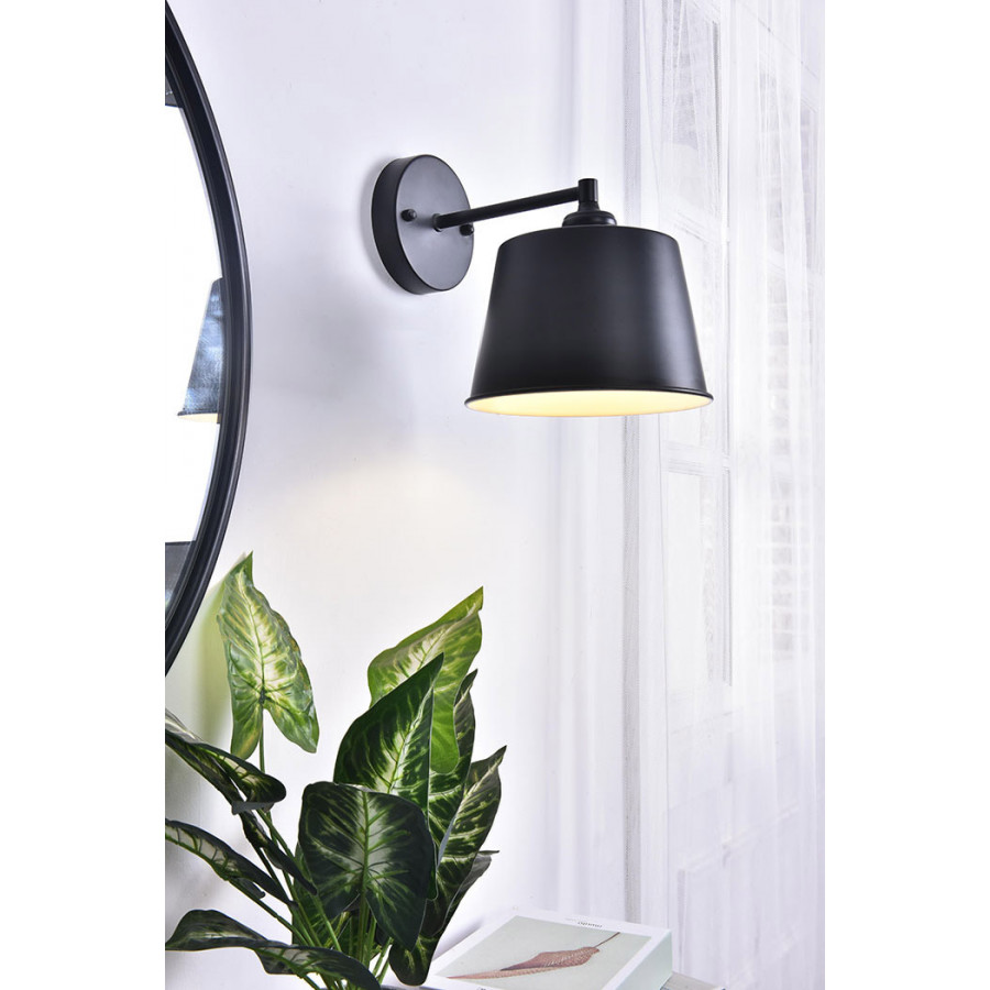 Elegant Nota 1 Light Wall Sconce - Black (LD4058W8BK)