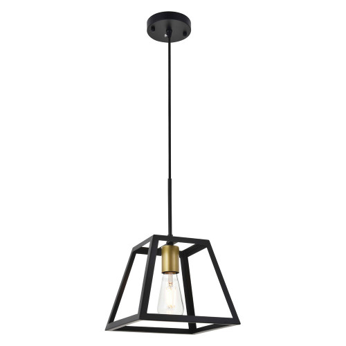 Elegant Resolute 5 Light Pendant - Brass/Black, L 10" (LD4061D10BRB)