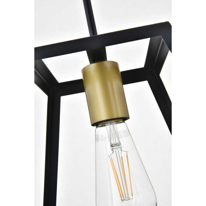 Elegant Resolute 5 Light Pendant - Brass/Black, L 10" (LD4061D10BRB)