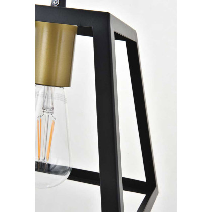 Elegant Resolute 5 Light Pendant - Brass/Black, L 10" (LD4061D10BRB)
