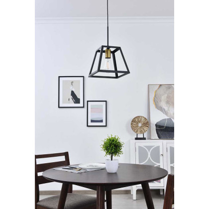 Elegant Resolute 5 Light Pendant - Brass/Black, L 10" (LD4061D10BRB)