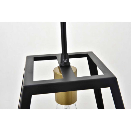 Elegant Resolute 5 Light Pendant - Brass/Black, L 10" (LD4061D10BRB)