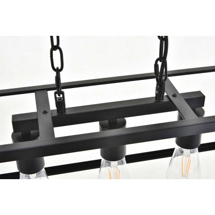 Elegant Resolute 5 Light Pendant - Black, L 25" (LD4061D25BK)