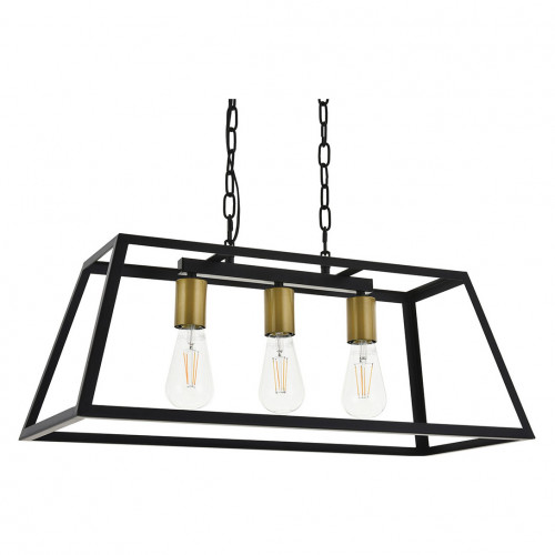 Elegant Resolute 5 Light Pendant - Brass/Black, L 25" (LD4061D25BRB)