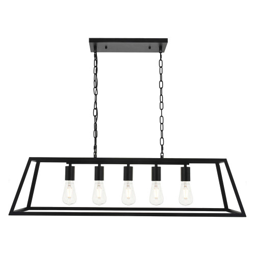 Elegant Resolute 5 Light Pendant - Black, L 38" (LD4061D38BK)