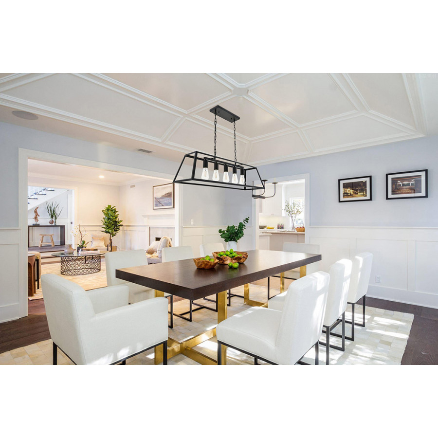 Elegant Resolute 5 Light Pendant - Black, L 38" (LD4061D38BK)