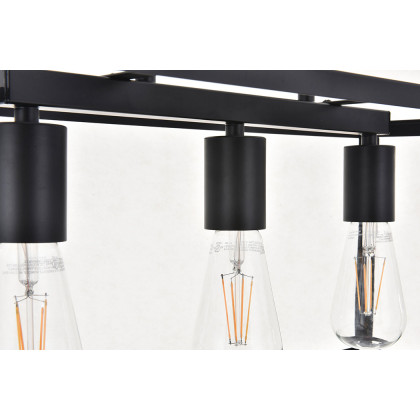 Elegant Resolute 3 Light Pendant - Black, L 25" (LD4063D25BK)
